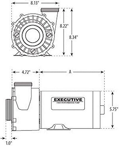 Plastics Spa Pump 4.5 HP 230V Two-Speed Side Discharge 48-Frame