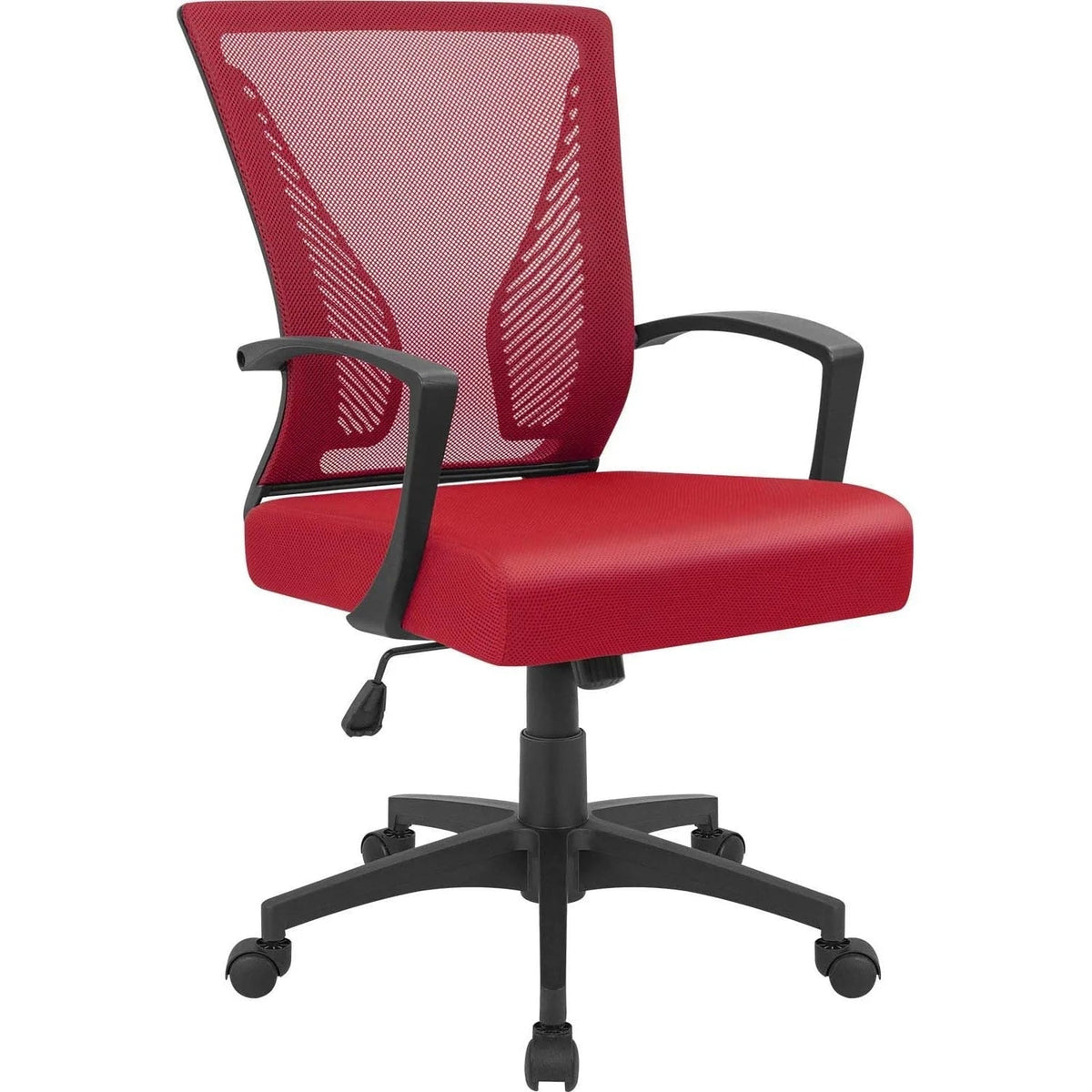 Ergonomic Mesh Mid-Back Office Chair With Adjustable Lumbar Support, 300 lbs Capacity