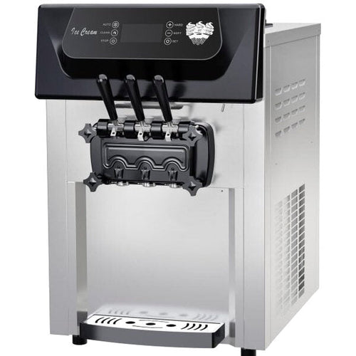 2200W Commercial Ice Cream Machine, 3 Flavor Soft Serve Ice Cream Machine, 5.3-7.4 Gal/Hr, with LCD Touch Screen, Automatic Cleaning, High Productivity for Home Snack Bar &amp; Restaurants