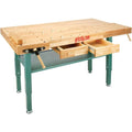 Oak Workbench With Steel Legs