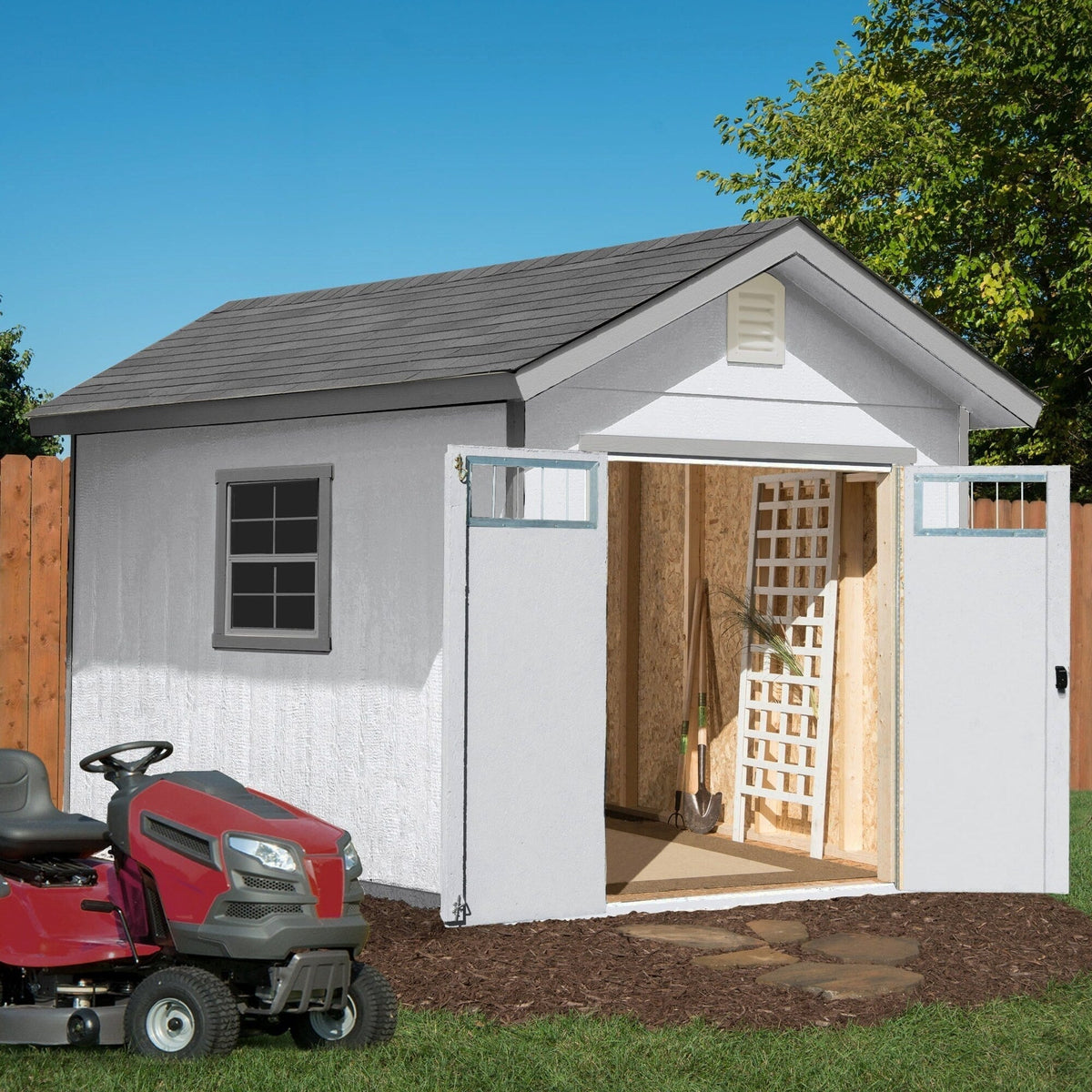 Handy Home Products Beachwood 10 ft. x 12 ft. Wood Storage Shed (Floor Included)