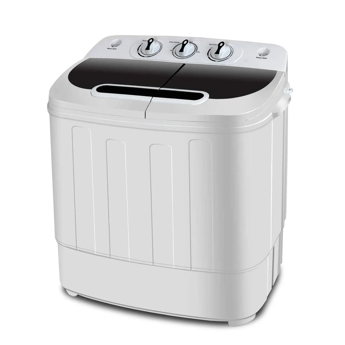 Super Deal Compact Mini Twin Tub Washing Machine, Portable Laundry Washer W/WASH and Spin Cycle Combo, Built-In Gravity Drain, 13lbs