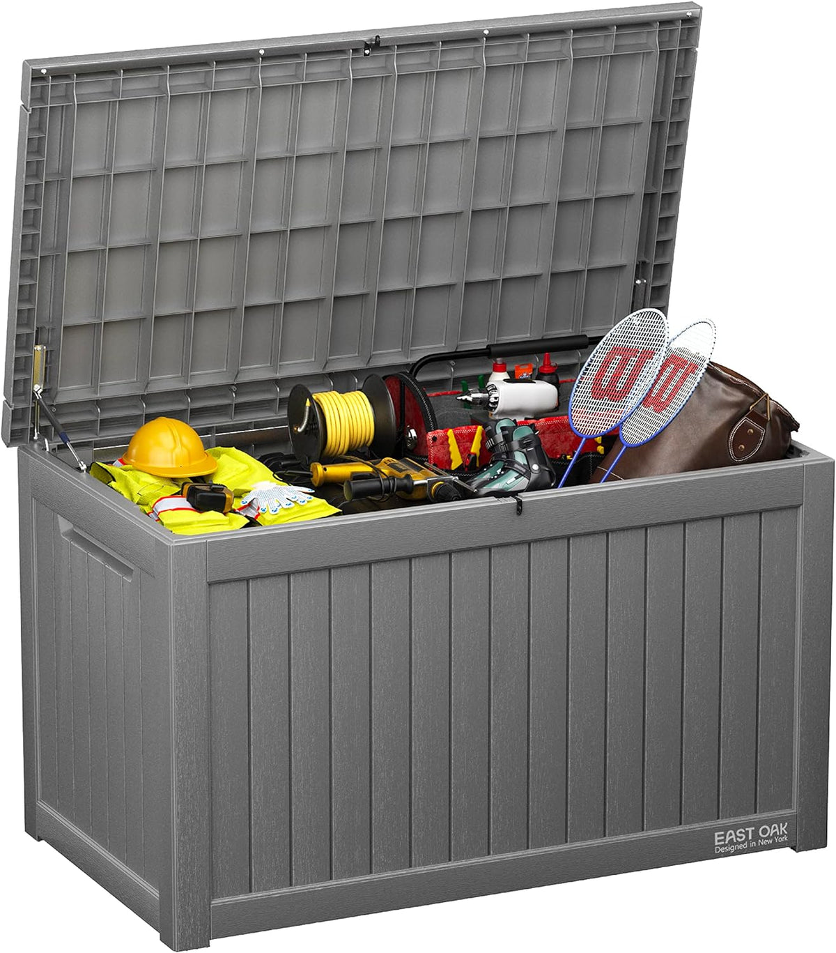 EAST OAK 230 Gallon Resin Deck Box, Grey - DB23005