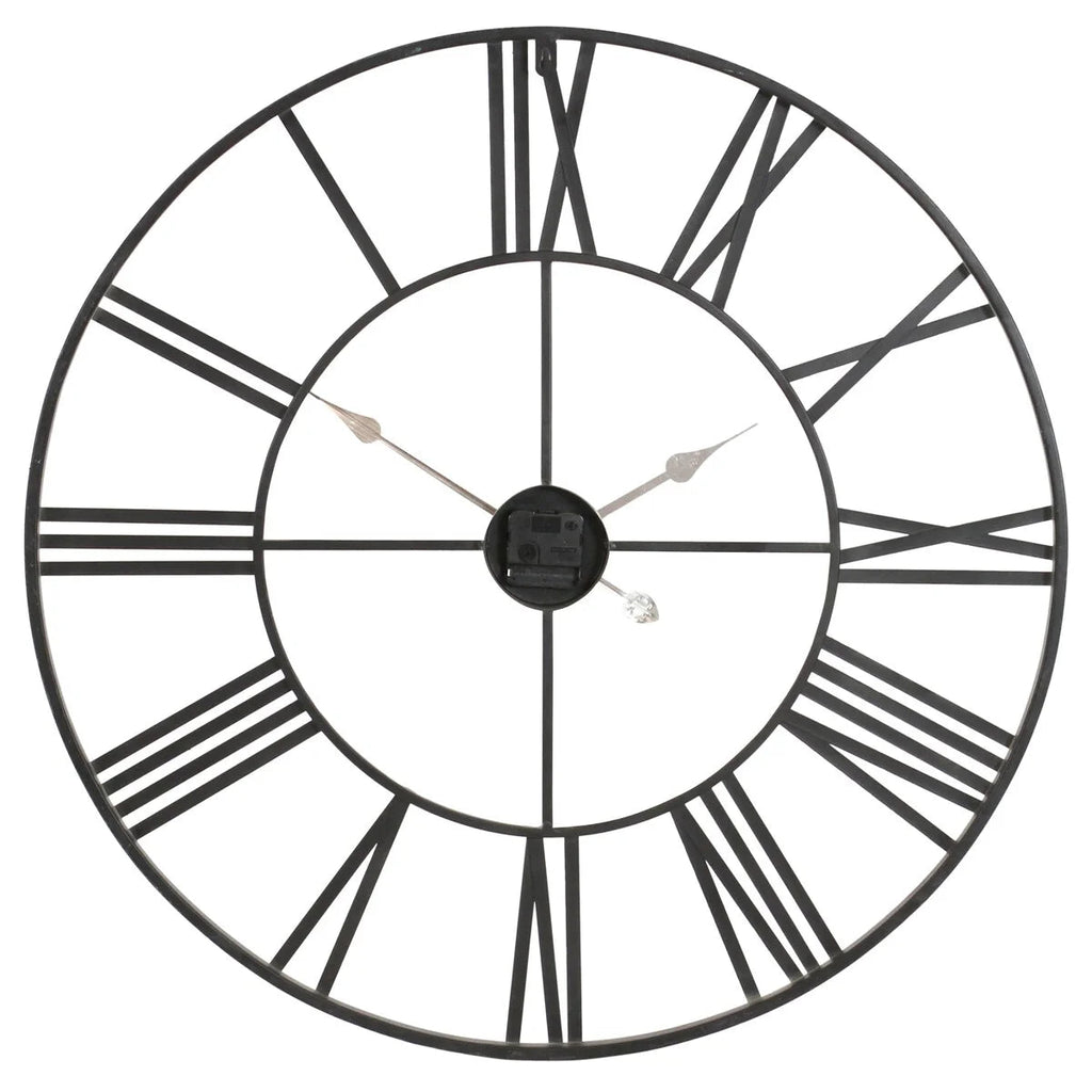 Round Metal Open-Frame Wall Clock