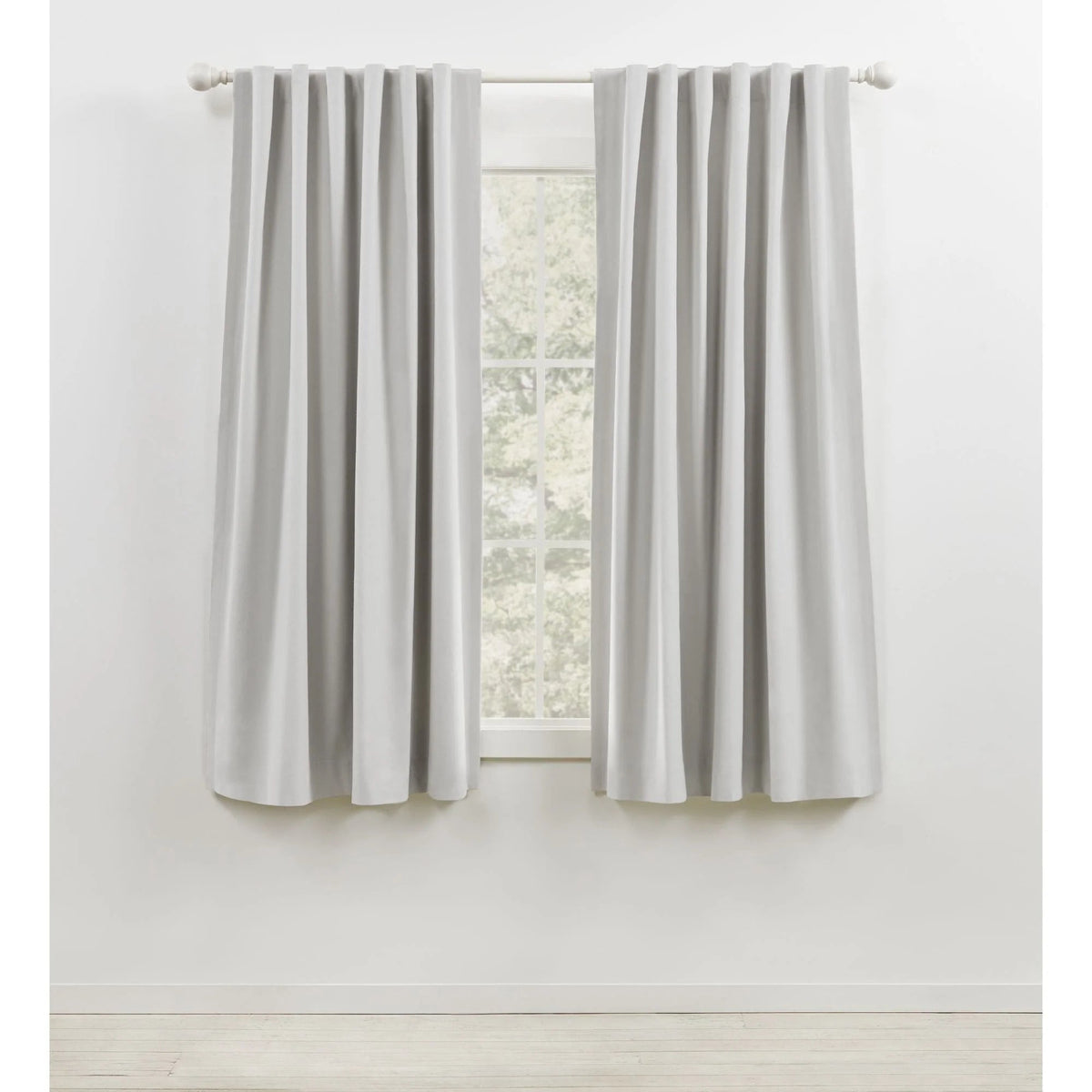 Blackout Single Window Curtain Panel, Back Tab And Rod Pocket, 100% Cotton