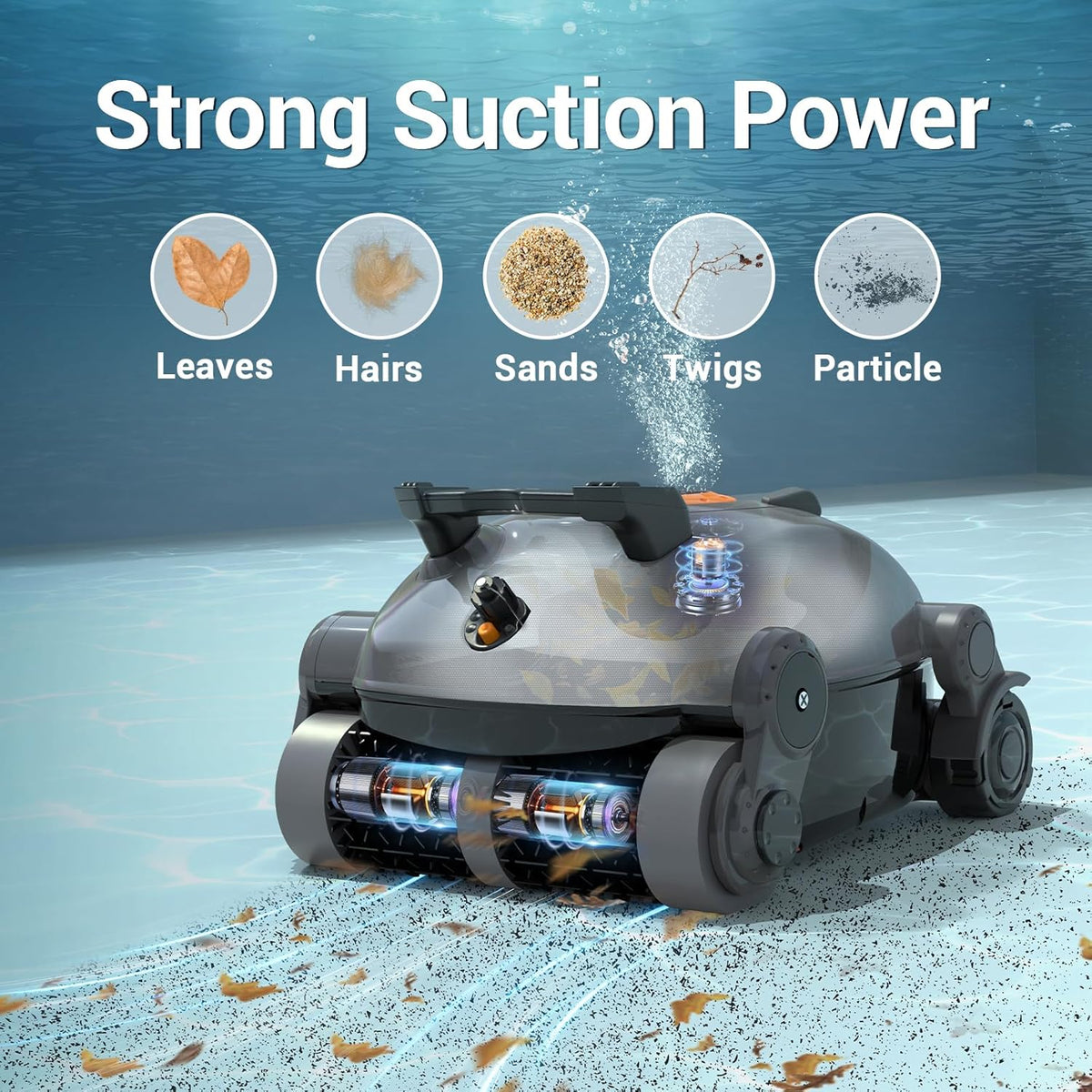 Cordless Robotic Pool Cleaner With Automatic Wall Climbing