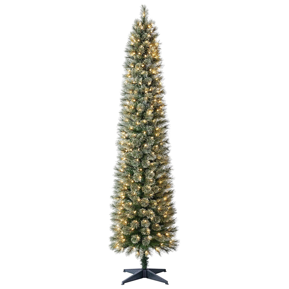 7 ft Pre-Lit Shelton Pencil Fir Artificial Christmas Tree, Clear LED Lights, by Holiday Time