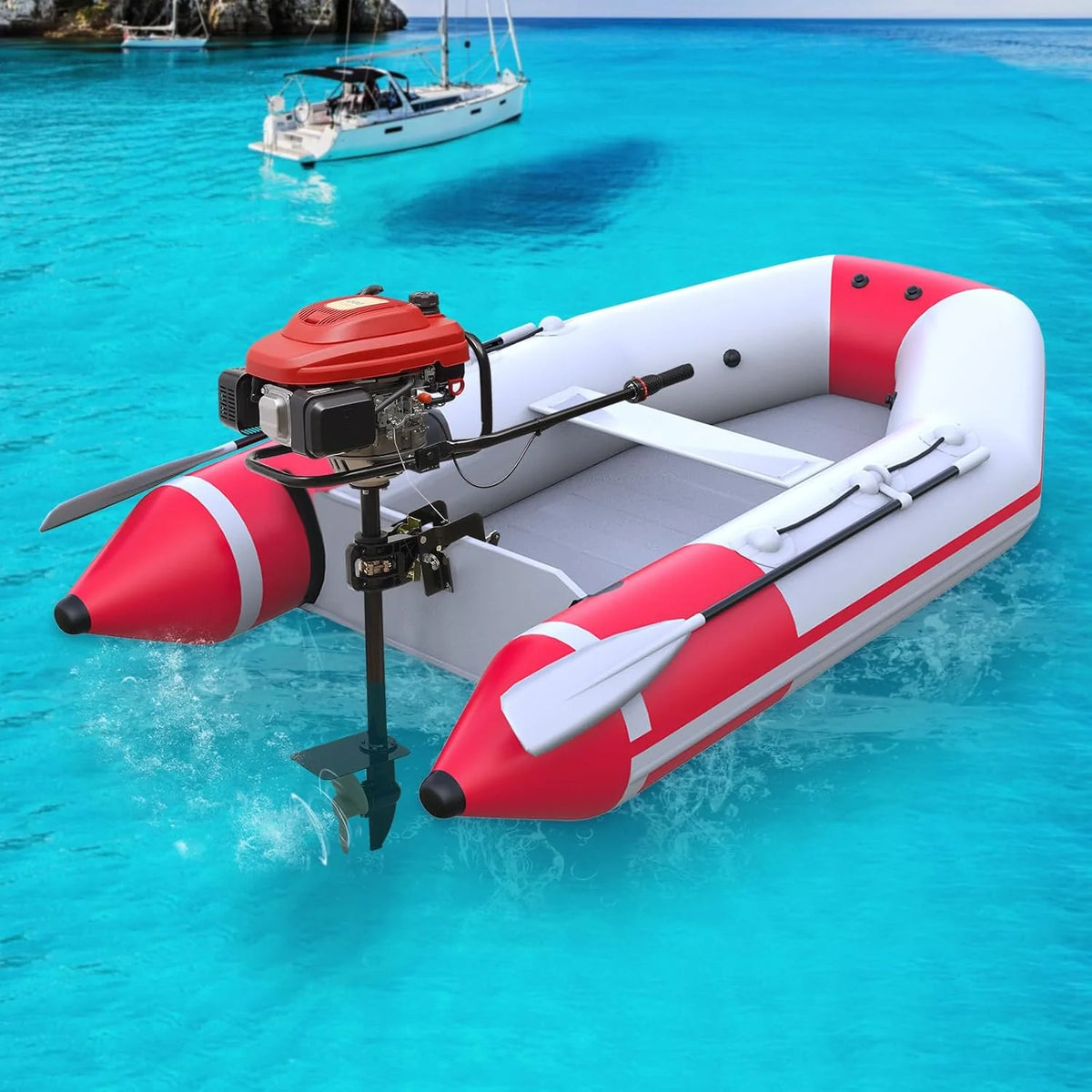4 Stroke 4HP 55CC Jet Pump Outboard Motor, 1.1 Liters, 5500 RPM - 4 Stroke Jet Pump Boat Motor