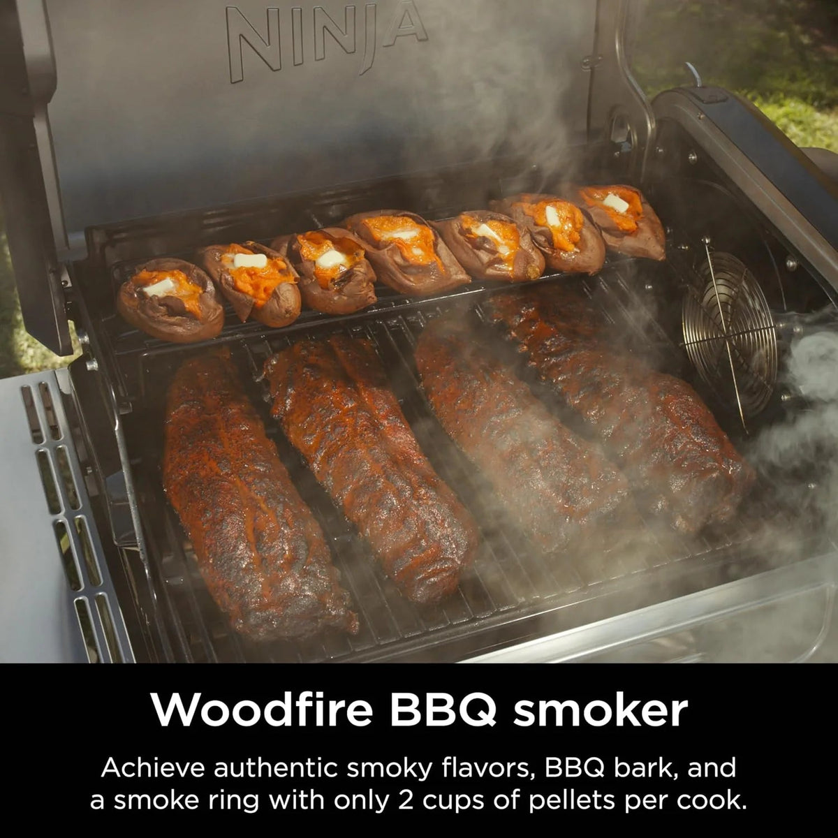 5-in-1 Electric and Propane 3-Burner Outdoor Grill and Smoker, Stainless Steel