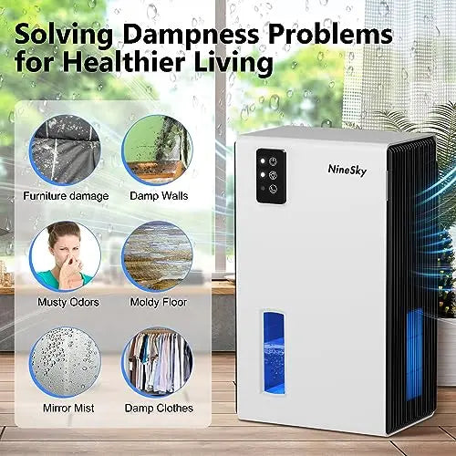 NineSky Home Dehumidifier, 85 OZ Water Tank, 800 sq.ft