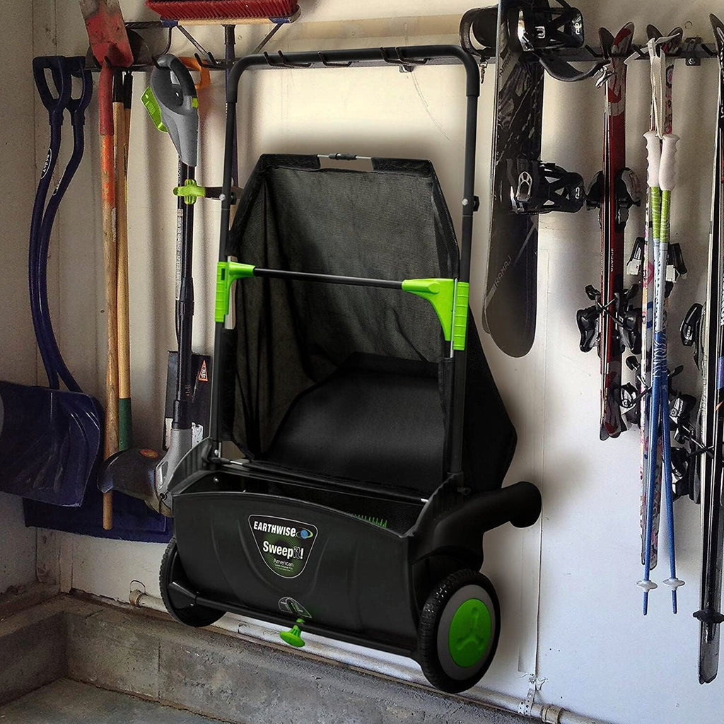21-Inch Width Leaf &amp; Grass Push Lawn Sweeper, Black