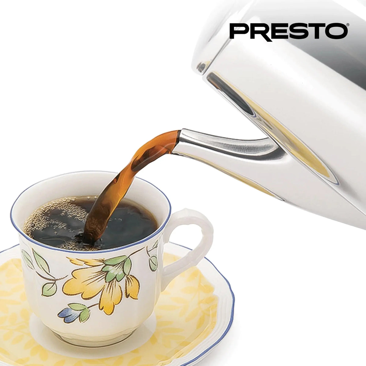 Presto Stainless Steel Coffee Maker, 12 Cup Robust Percolator Coffee, Silver - 2.79
