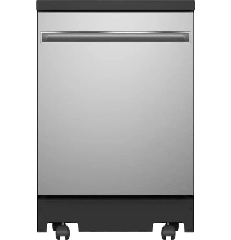 GE Portable Dishwasher, 24-Inch, Stainless Steel, Sanitize Cycle