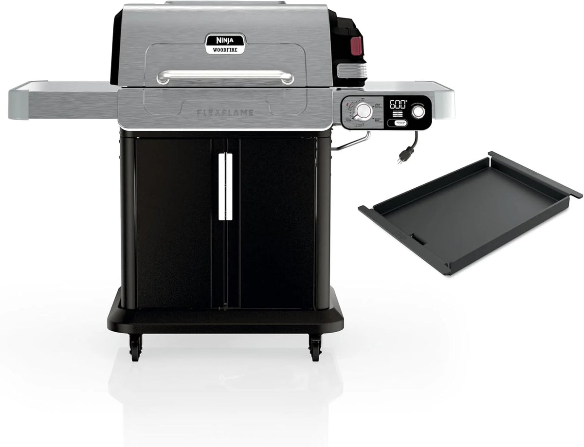 5-in-1 Electric and Propane 3-Burner Outdoor Grill and Smoker, Stainless Steel