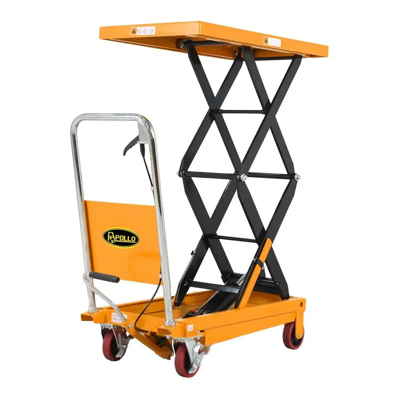Apollolift Double-Scissor Hydraulic Lift Table Cart, 770 Lb Capacity, 51-Inch Max Height