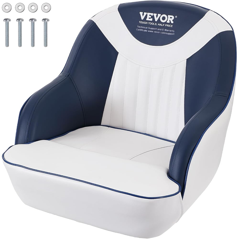 Boat Captain Bucket Seat With Curved Armrests