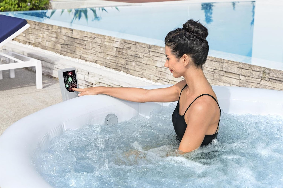 Bestway SaluSpa Miami Inflatable Hot Tub Spa, 71 x 26 in, 2-4 Person, Black - 60104E