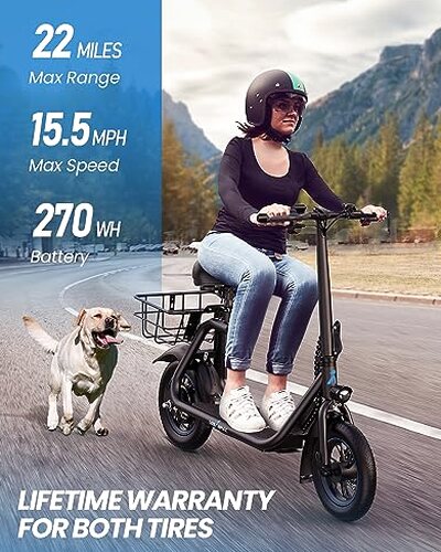 URBANMAX C1 Electric Scooter with Seat, 450W Powerful Motor up to 22 Miles Range