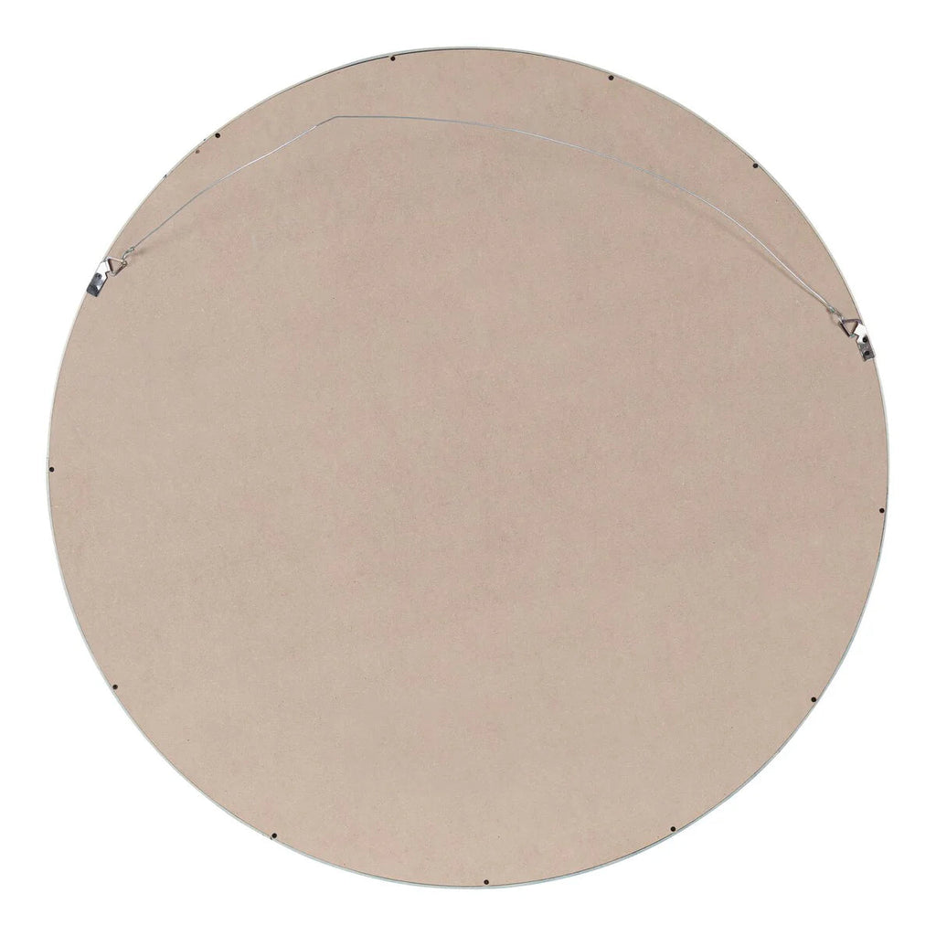 Round Wood Accent Wall Mirror With Modern Decorative Wooden Frame