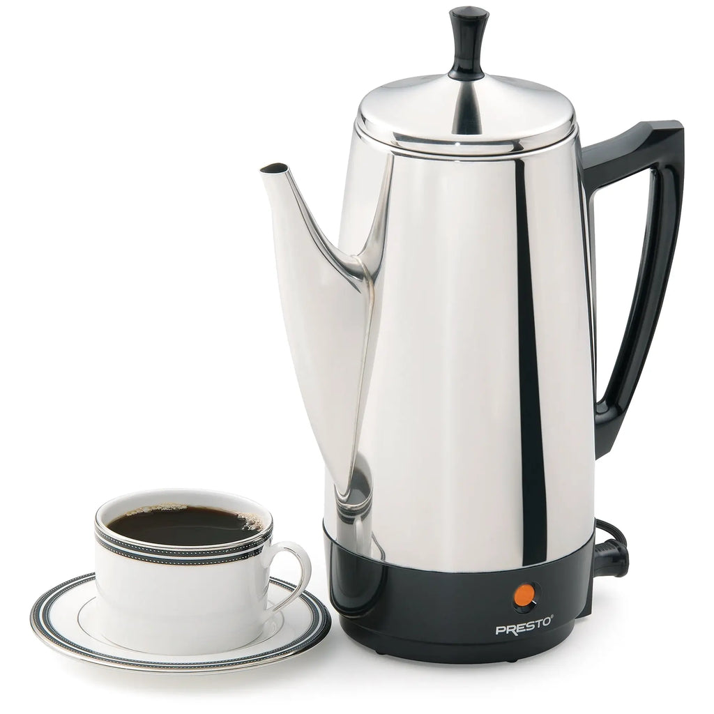Presto Stainless Steel Coffee Maker, 12 Cup Robust Percolator Coffee, Silver - 2.79