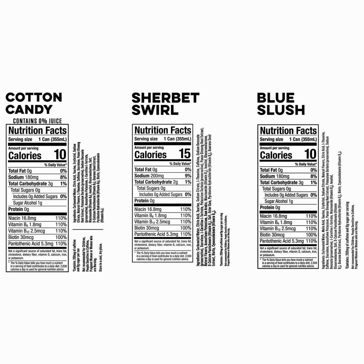 Energy Slush Variety, 12 fl oz, 18-pack