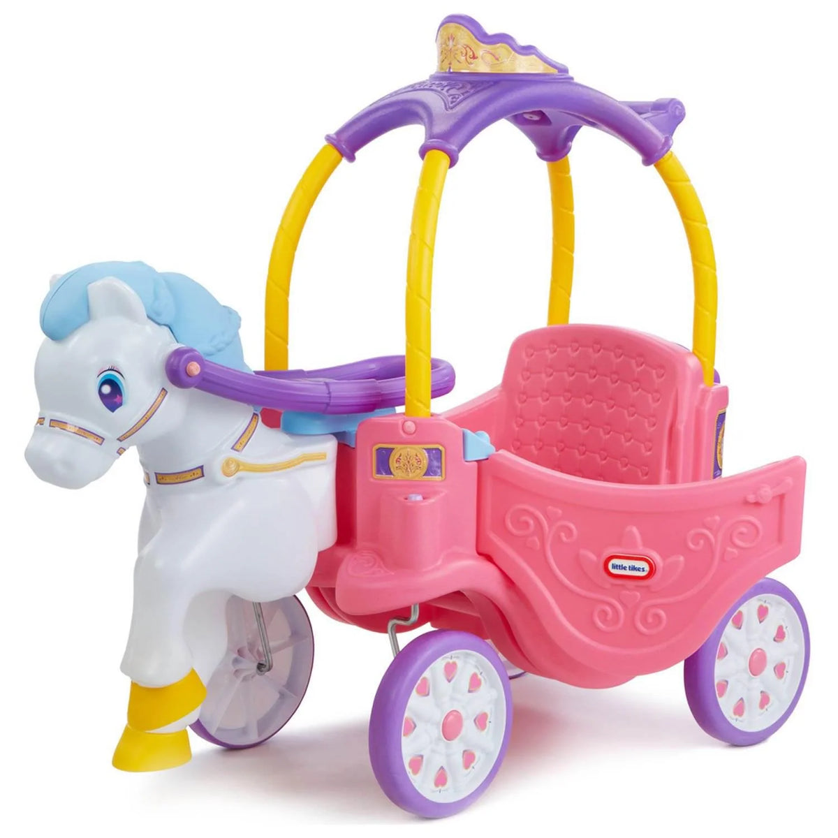 Little Tikes Princess Horse And Carriage Kids Ride-On Toy, 43.50in L x 20in W x 37.75in H - 642326M