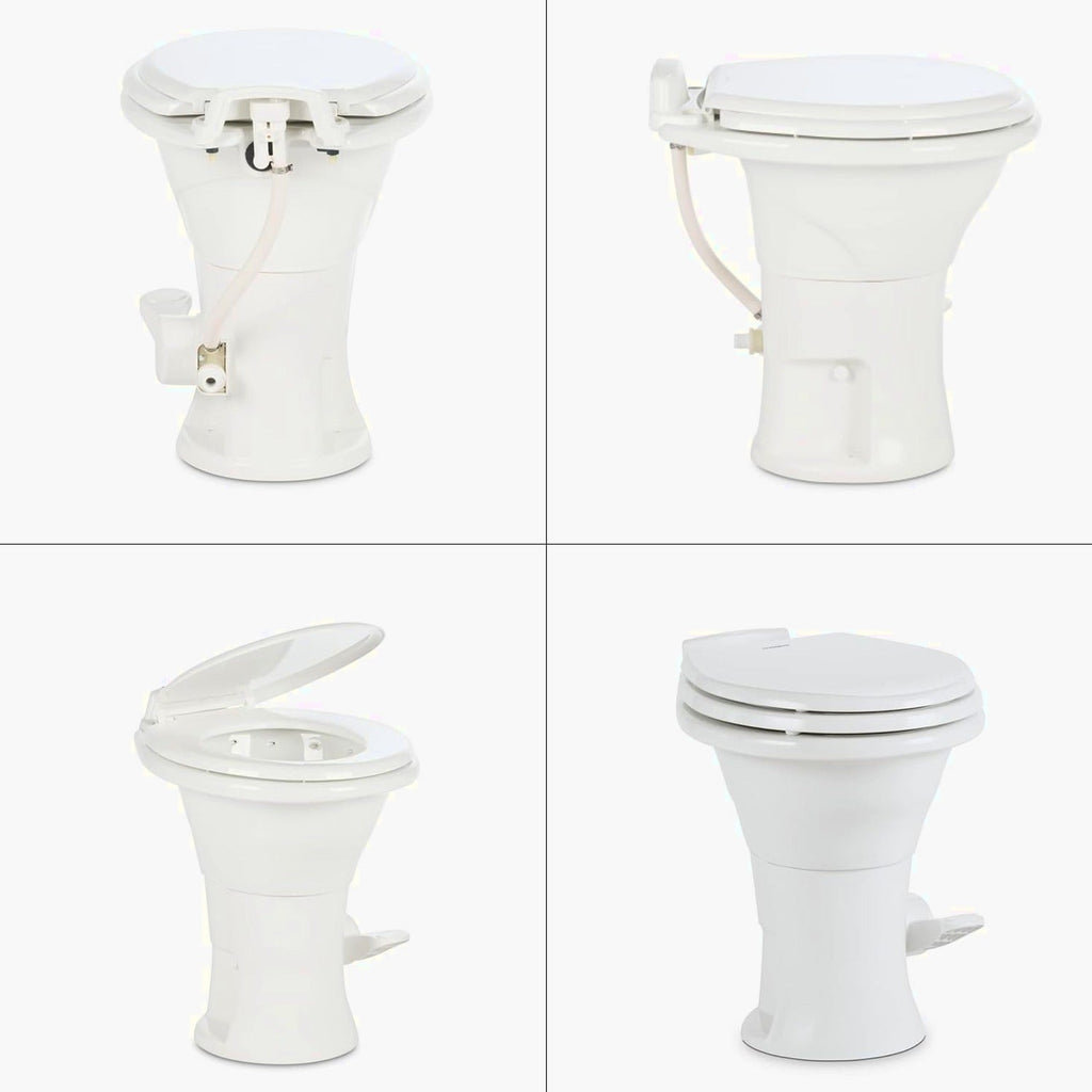 Dometic 310 RV Toilet, Oblong, PowerFlush, White