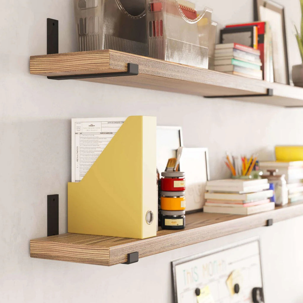 72 Inch Paulownia Wood Floating Wall Shelves, Set Of 2, Burnt - 72 Inch