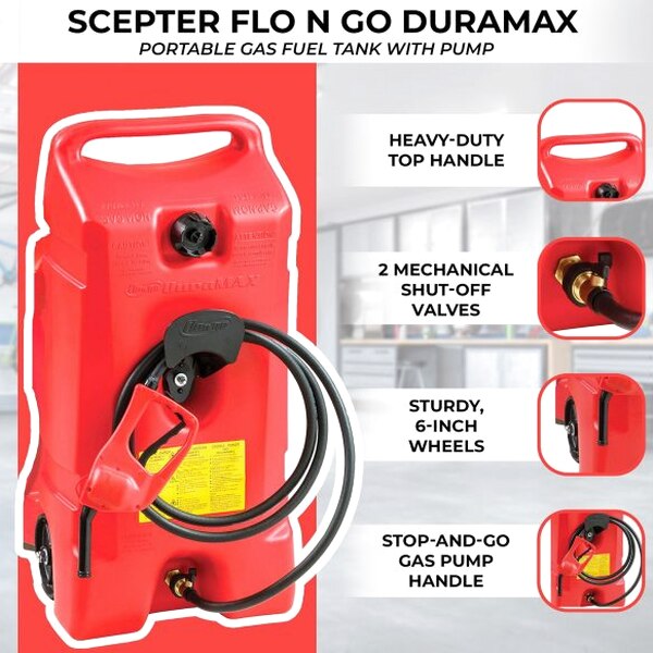 14 Gallon Portable Gas Fuel Tank with Pump, 2 Pack, Red