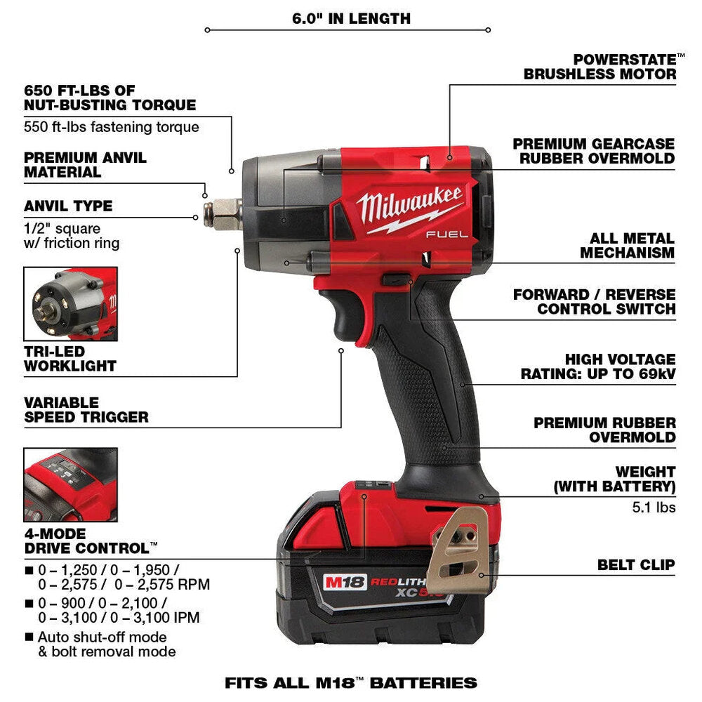 FUEL Lithium-Ion Brushless Cordless 7 Tool Combo Kit 5.0 Ah 18V M18