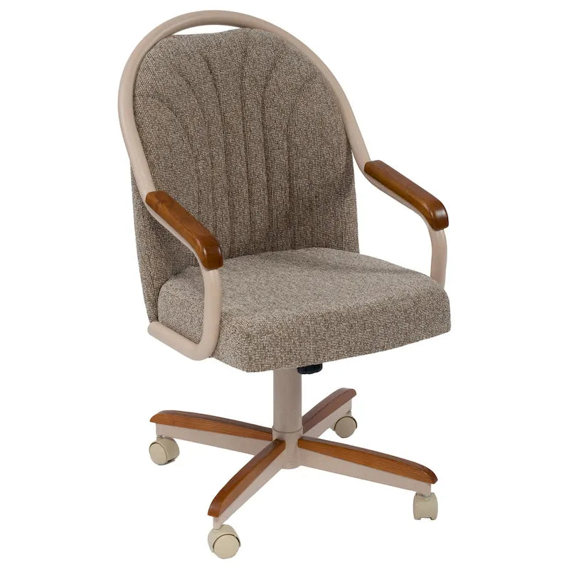 Casual Dining Cushion Swivel-and-Tilt Rolling Caster Chair, 38 Inches H x 24 Inches W x 22 Inches D