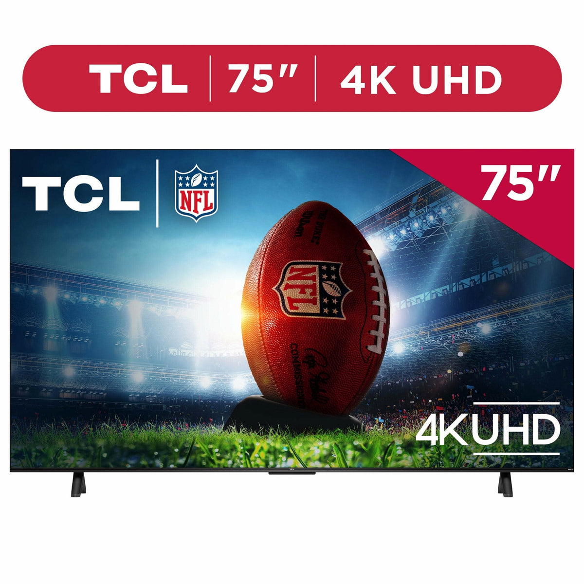 TCL 75′′ 4-Series 4K UHD HDR Smart TV with Roku, Voice Control, AirPlay, &amp; Customizable Home Screen