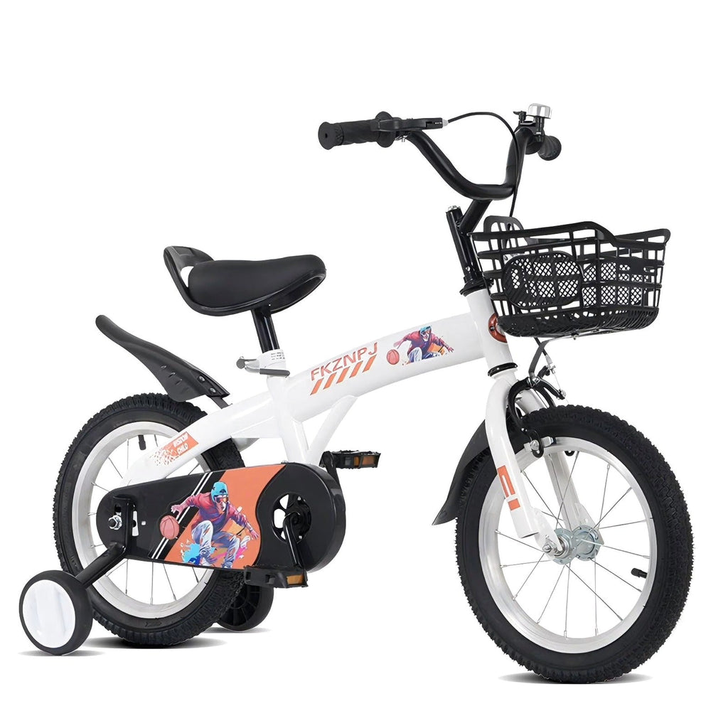 Baprem 18" Girls Bike for 5-9 Years Old Kids, Cute Kids Bike with Training Wheels, Steel Frame Sporty Children Bicycle, Pink