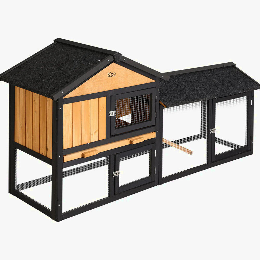 Extra Large Wooden Outdoor Chicken Coop Rabbit Hutch with Run - i.Pet