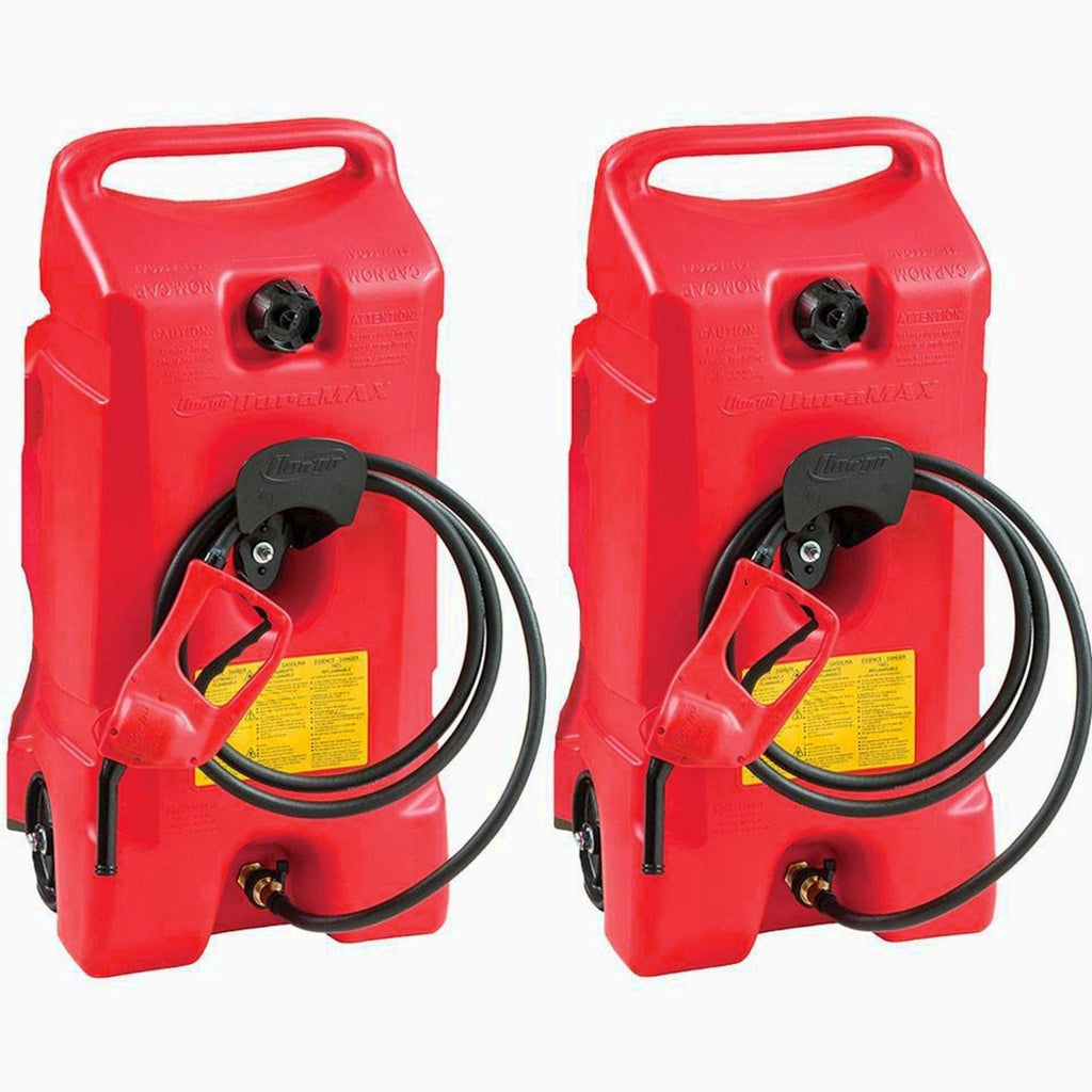 14 Gallon Portable Gas Fuel Tank with Pump, 2 Pack, Red