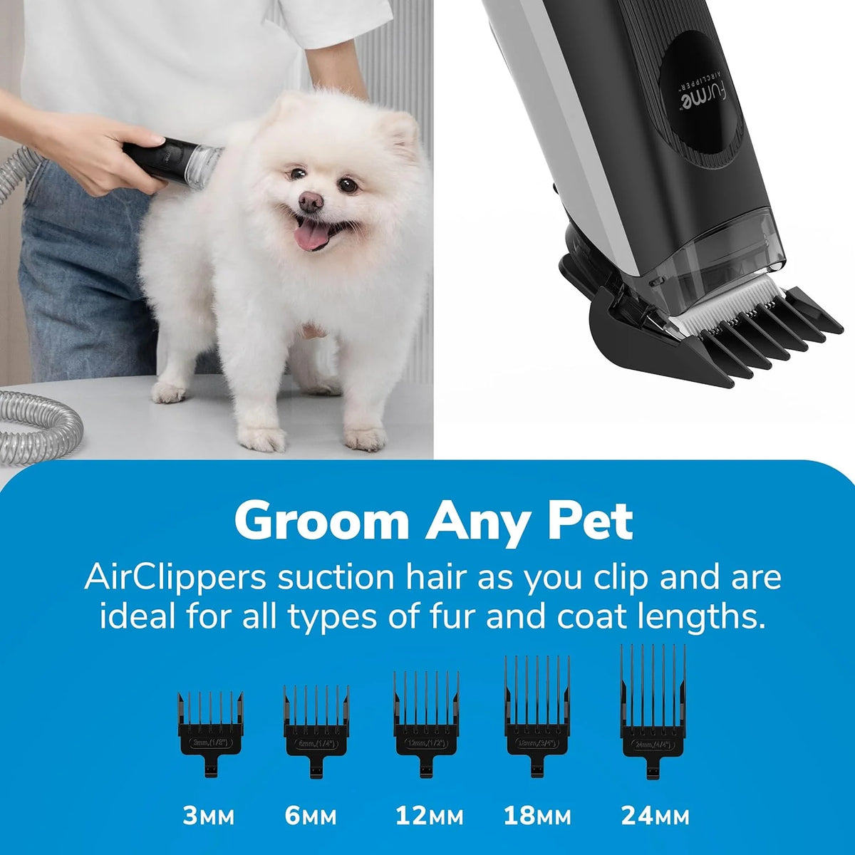 FURME Professional Plus Pet Grooming Vacuum Kit, 5 Tools, 2L Canister