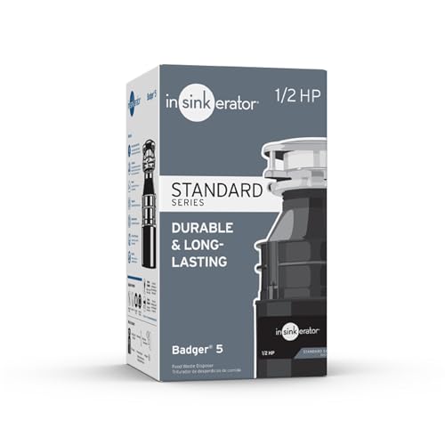 Garbage Disposal, 1/2 HP Continuous Feed, Compact Design, Quick Lock Installation