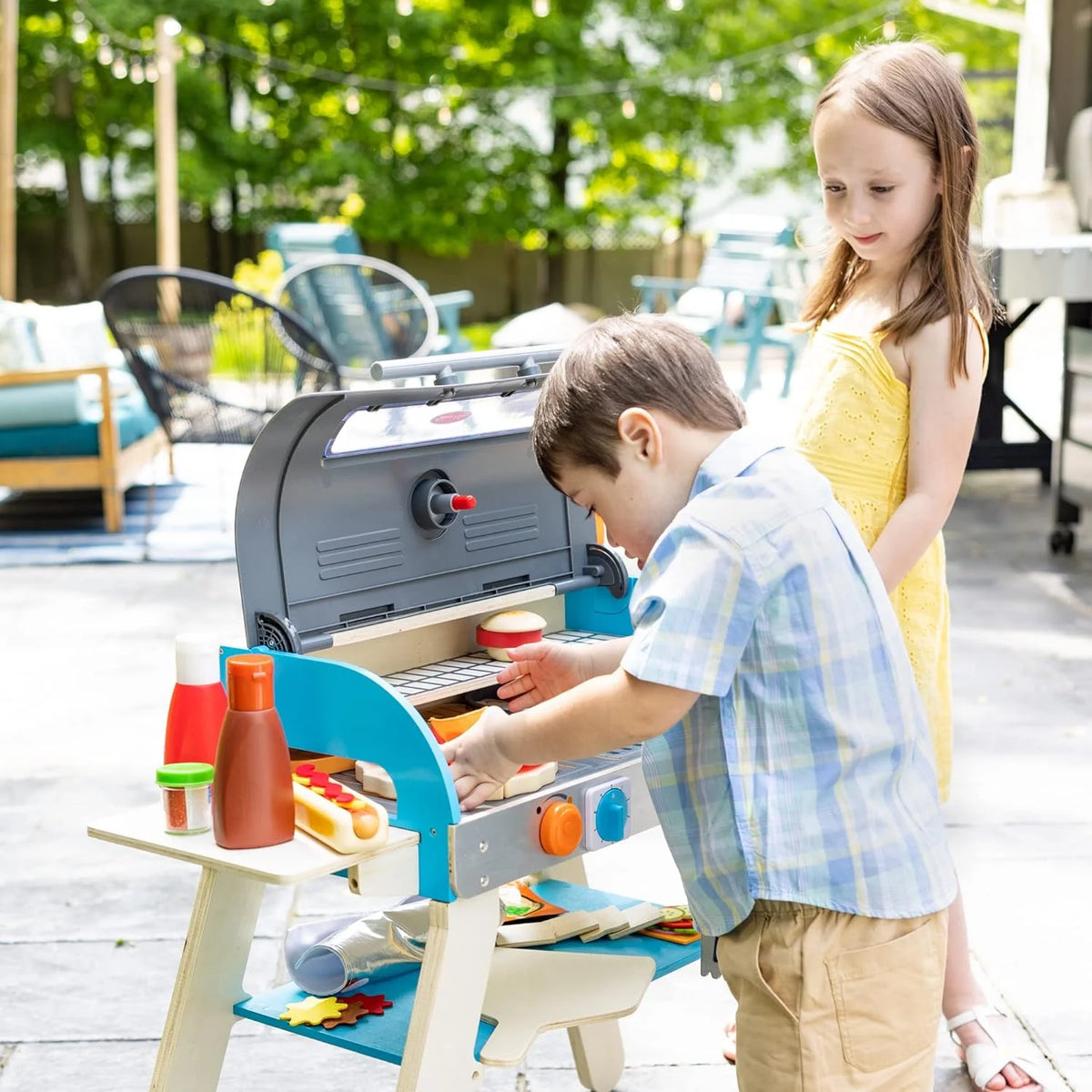 Melissa & Doug Wooden Grill, Smoker And Pizza Oven Play Set - 30608