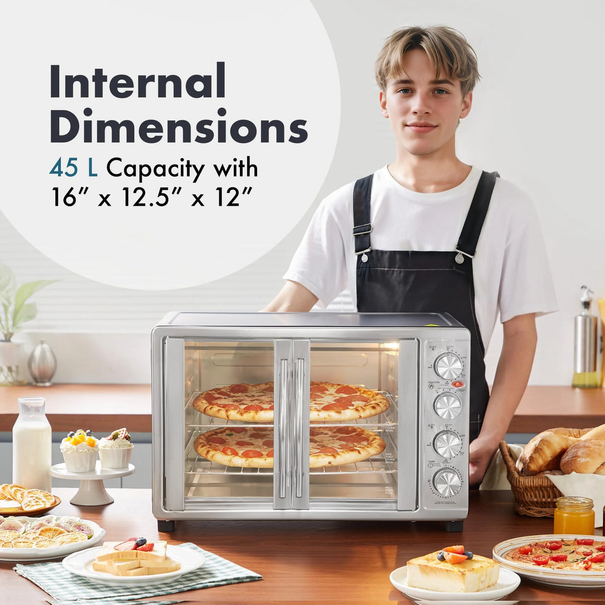 Elite Gourmet 47.5Qt 18-Slice Convection Oven - 4-Control Knobs