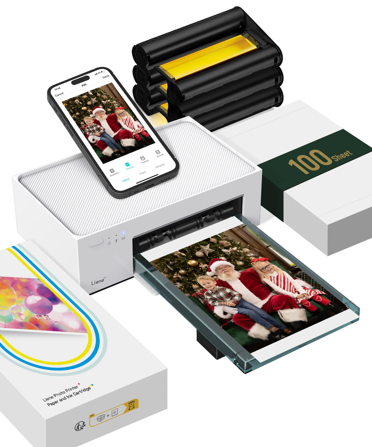 4x6 Photo Printer with Wi-Fi, 100 Sheets, Thermal Dye-Sublimation - Compatible with iPhone and Android