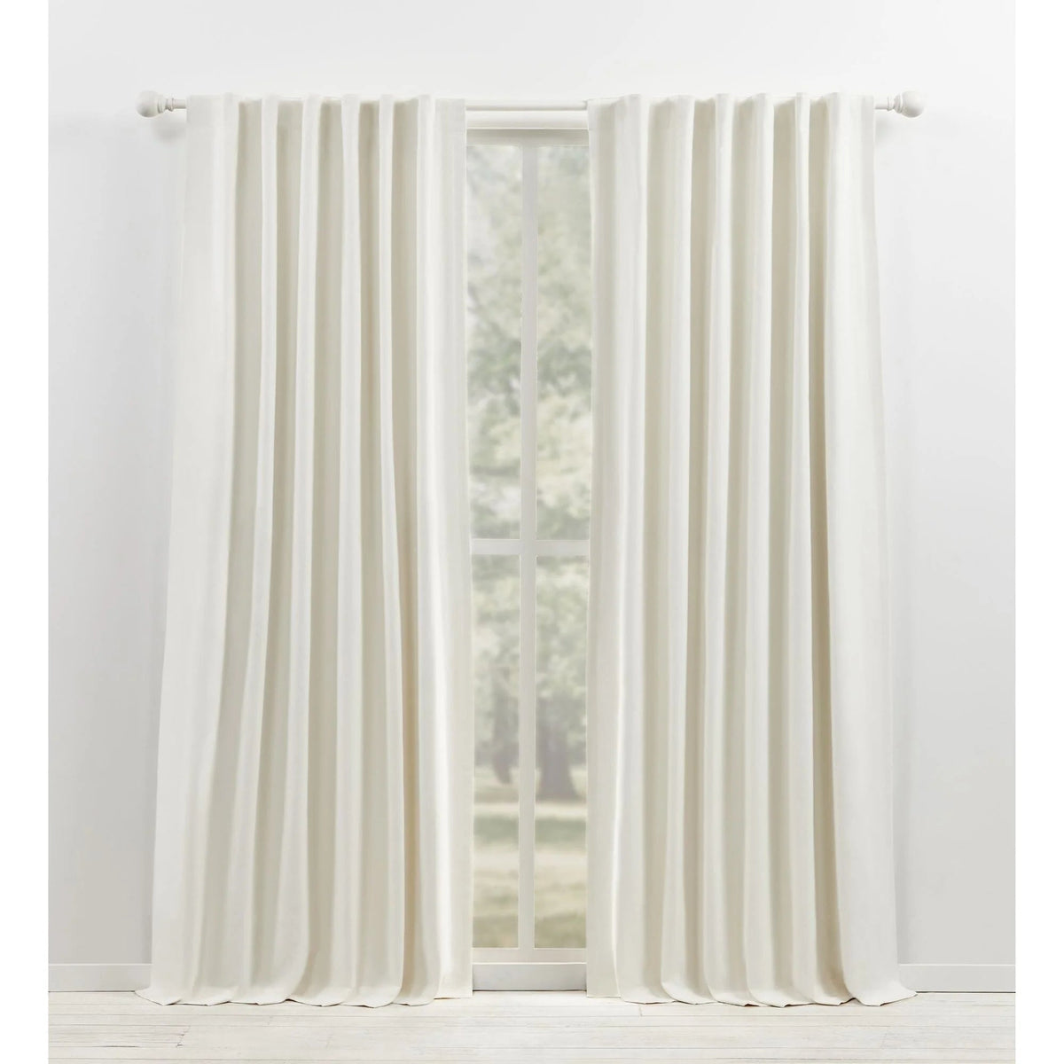 Blackout Single Window Curtain Panel, Back Tab And Rod Pocket, 100% Cotton