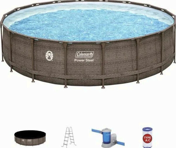 Coleman 18 x 48 Power Steel Frame Above Ground Swimming Pool Set