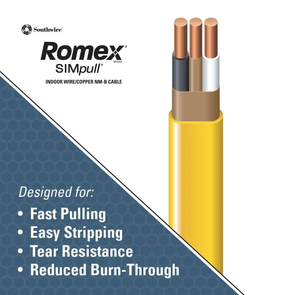 Romex 250 ft 12/2 Solid SIMpull CU NM-B W/G Wire