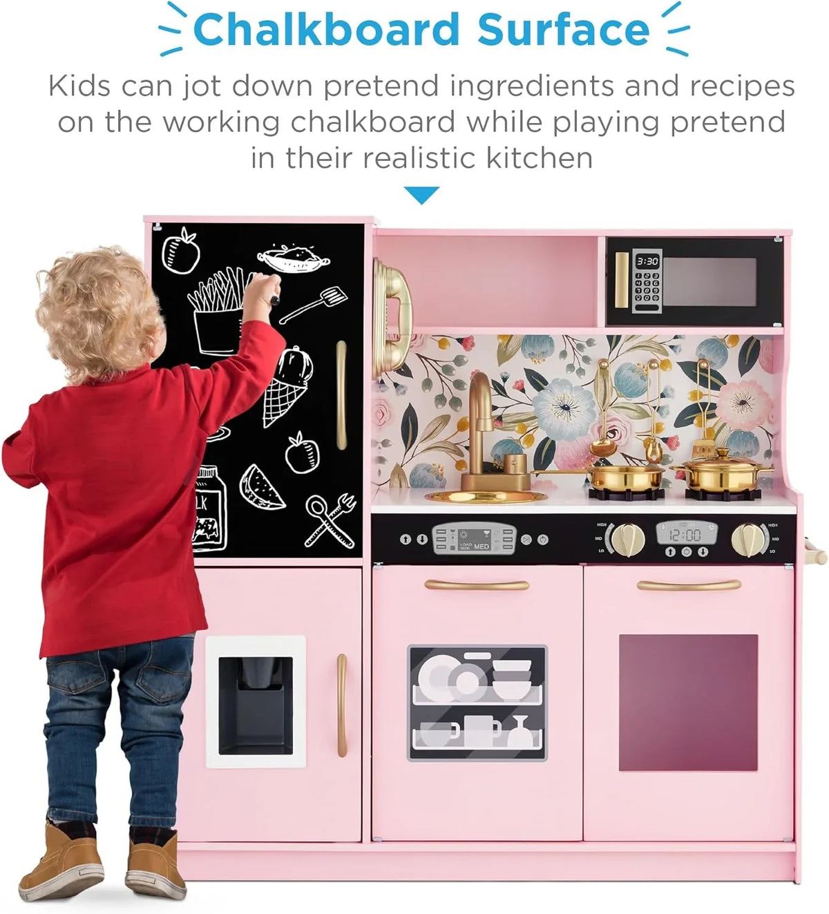 Best Choice Products Pretend Play Kitchen Toy Set, 11 Accessories, 31.25 x 9.5 x 31.5 in