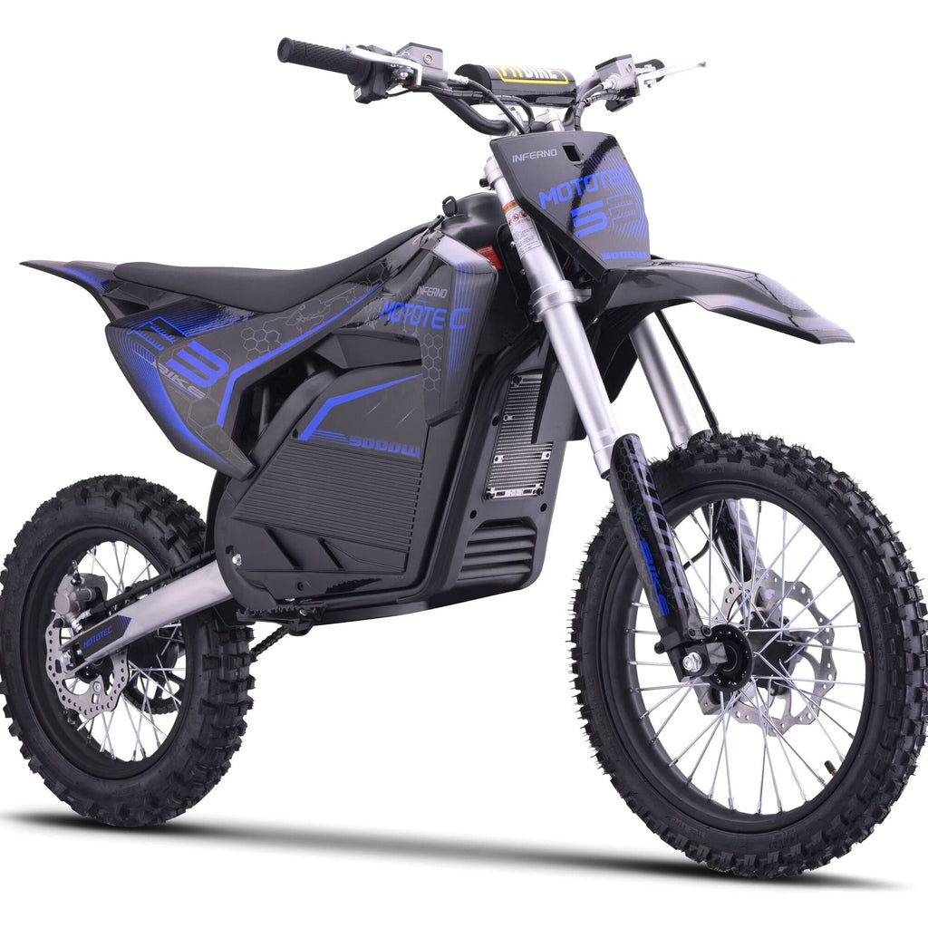 MotoTec 72v Pro Electric Dirt Bike 5000w Lithium Blue