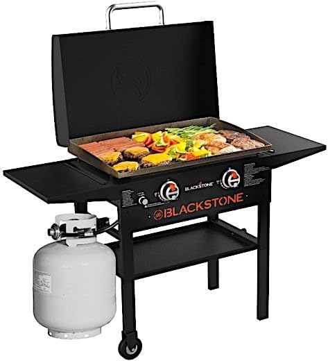 Blackstone Gas Griddle Station With Hood And Side Shelves, 28 inch, Black - 1883