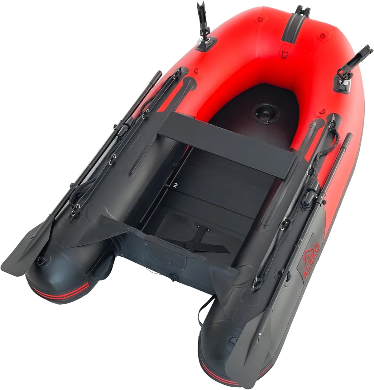 Inflatable Dinghy Fishing Boat, 8'5, 3-Person, Red/Black, Aluminum Floor - BT85RBK