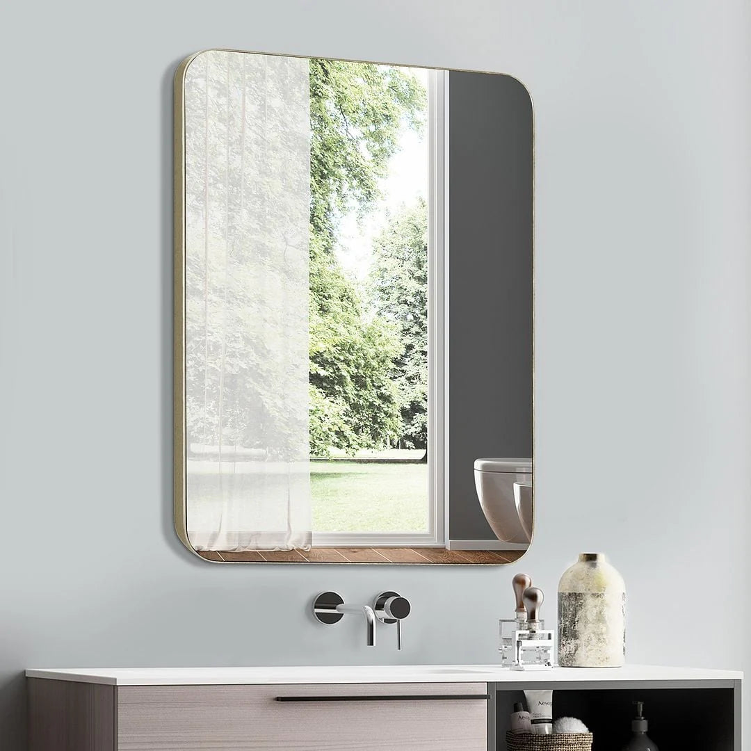 Metal Wall Mounted Decorative Mirror - Vertical Or Horizontal Hanging