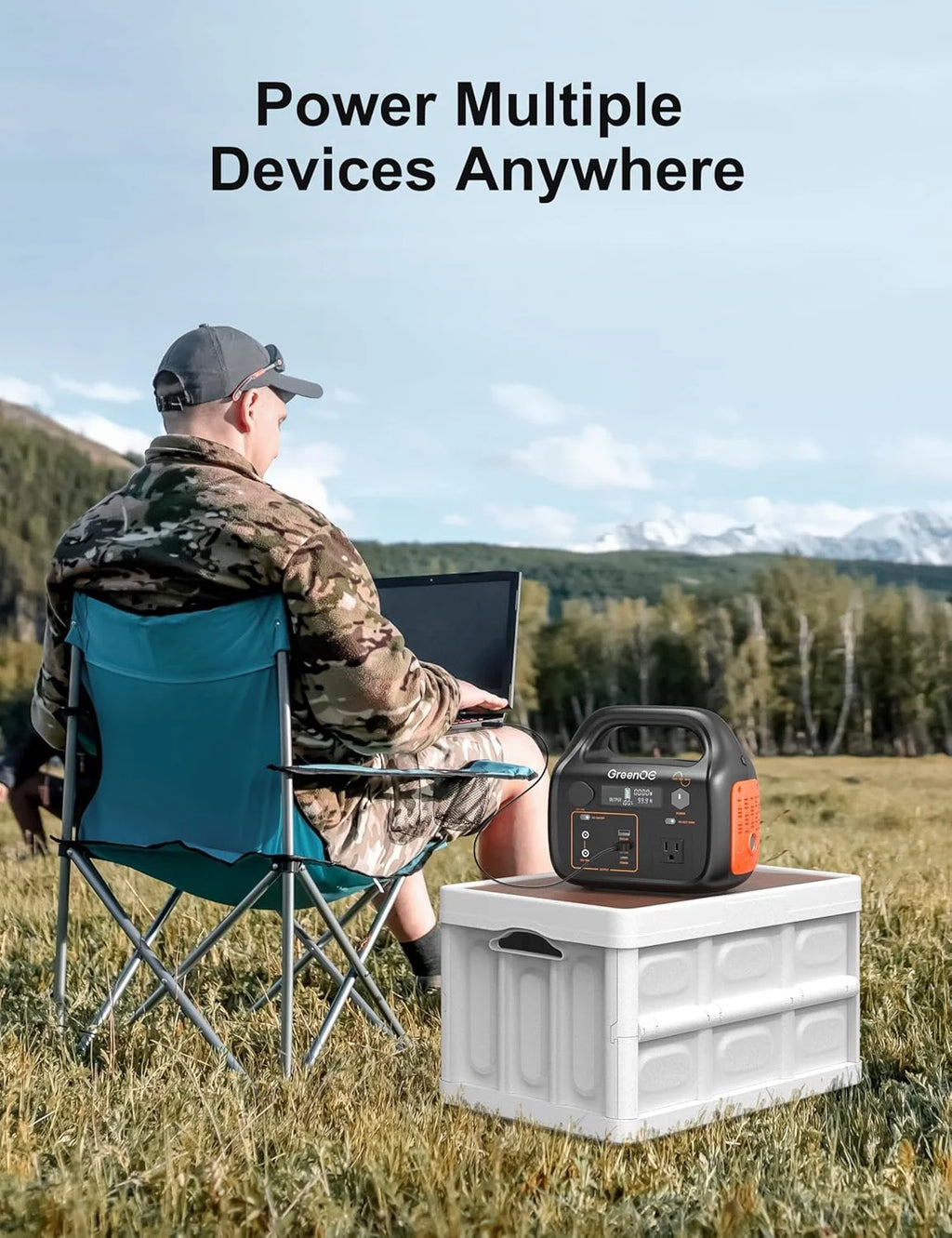 GreenOE Portable Power Station 1000W 1024Wh With 100W Solar Panel