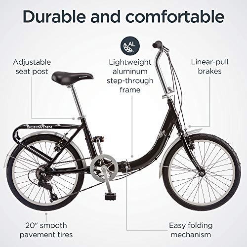 20-Inch Folding Adult Bike for Men and Women - 7-Speed Drivetrain